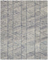 8' X 12' Blue And White Wool Geometric Area Rug