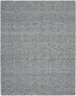 8' X 12' Indigo and Ivory Wool Chevron Area Rug