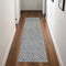 8' Indigo and Ivory Wool Chevron Runner Rug