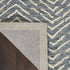 8' Indigo and Ivory Wool Chevron Runner Rug