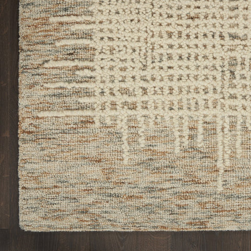8' X 10' Beige and Tan Wool Abstract Area Rug