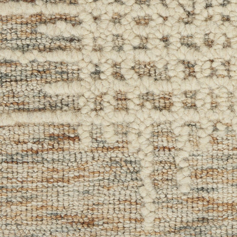 8' X 10' Beige and Tan Wool Abstract Area Rug