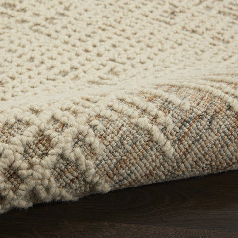 8' X 10' Beige and Tan Wool Abstract Area Rug