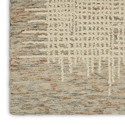 8' X 10' Beige and Tan Wool Abstract Area Rug