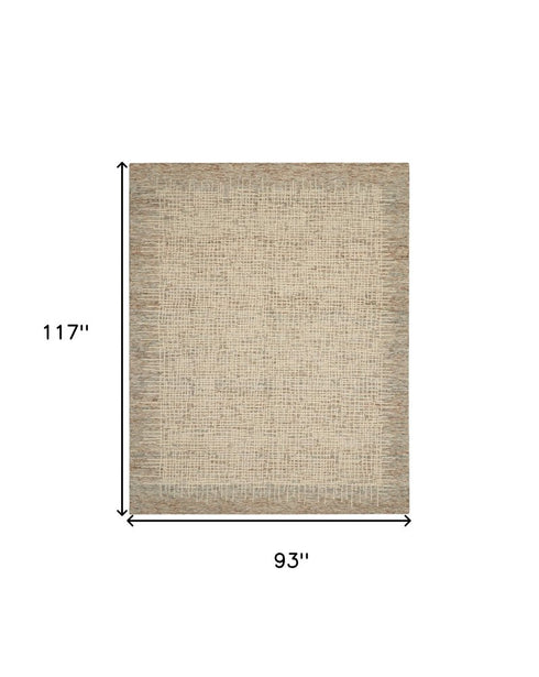 8' X 10' Beige and Tan Wool Abstract Area Rug