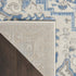 8' Ivory Blue and Gray Floral Non Skid Runner Rug