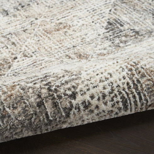 8' X 10' Ivory and Black Geometric Non Skid Area Rug