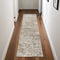 8' Brown and Ivory Abstract Runner Rug