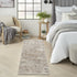 8' Brown and Ivory Abstract Runner Rug