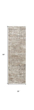 8' Brown and Ivory Abstract Runner Rug