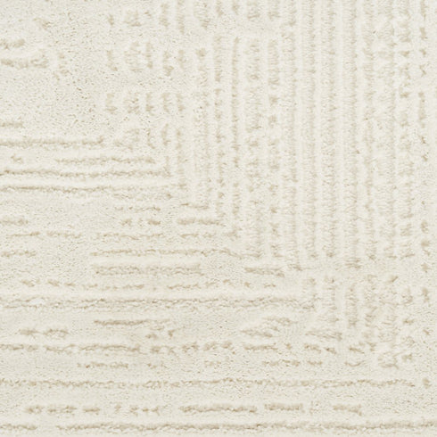 8' Ivory Abstract Runner Rug