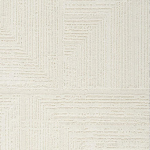8' Ivory Abstract Runner Rug