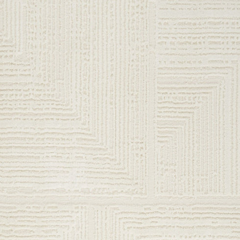 8' Ivory Abstract Runner Rug