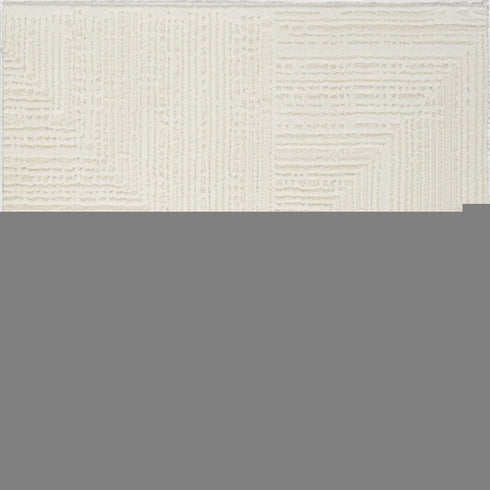 8' Ivory Abstract Runner Rug