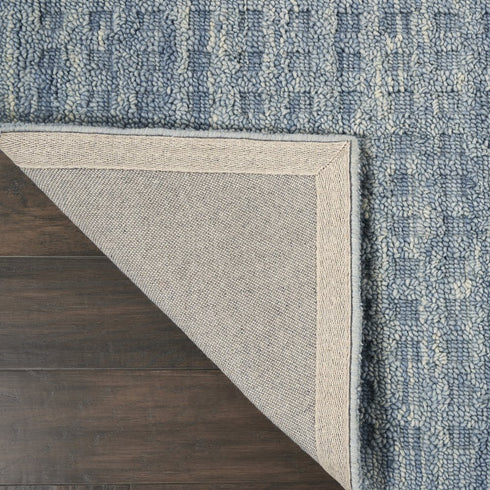 8' X 11' Denim Blue Wool Area Rug