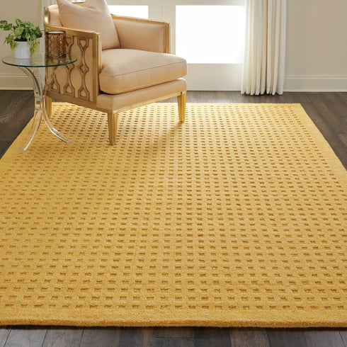 8' X 11' Gold Wool Area Rug