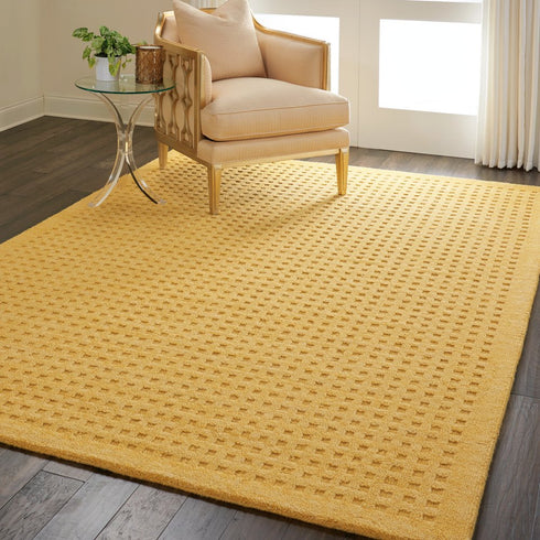 8' X 11' Gold Wool Area Rug