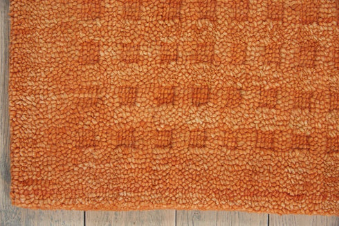 7' X 10' Orange Wool Area Rug