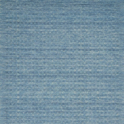 5' X 8' Blue Wool Shag Handmade Area Rug