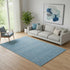 5' X 8' Blue Wool Shag Handmade Area Rug