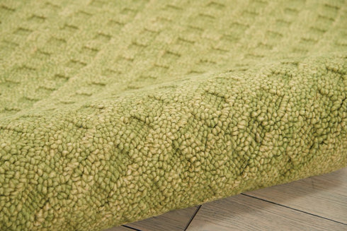 5' X 8' Green Wool Area Rug