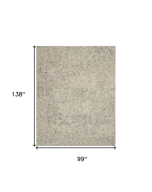 8' X 12' Beige and Gray Wool Abstract Geometric Area Rug