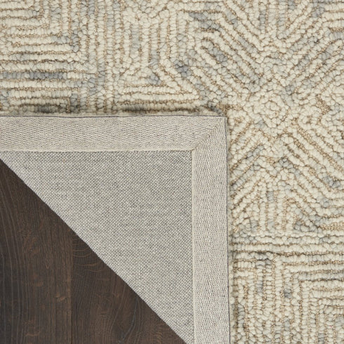 8' X 12' Beige and Gray Wool Abstract Geometric Area Rug