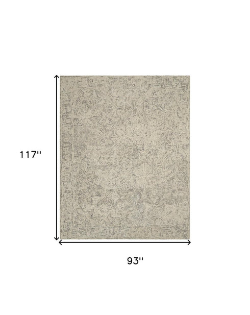 8' X 12' Beige and Gray Wool Abstract Geometric Area Rug