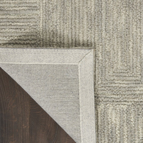 8' X 12' Gray Wool Geometric Area Rug