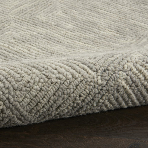 8' X 12' Gray Wool Geometric Area Rug