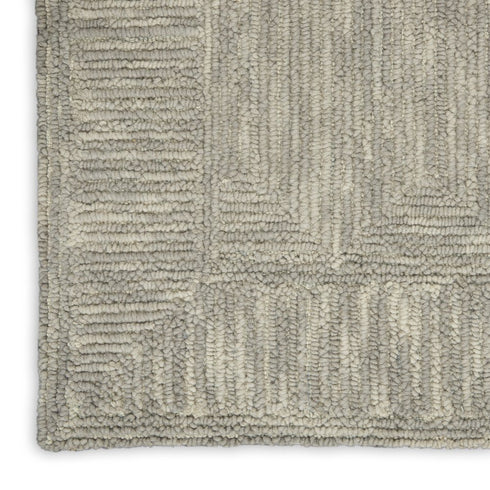8' X 12' Gray Wool Geometric Area Rug