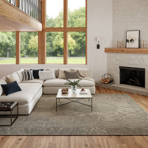 8' X 12' Gray Wool Geometric Area Rug