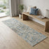 6' Blue And Ivory Abstract Runner Rug