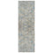 6' Blue And Ivory Abstract Runner Rug