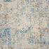 6' Blue And Ivory Abstract Runner Rug