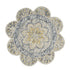 6' Beige Round Wool Floral Hand Tufted Area Rug