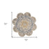 6' Beige Round Wool Floral Hand Tufted Area Rug