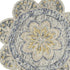 6' Beige Round Wool Floral Hand Tufted Area Rug