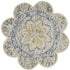 6' Beige Round Wool Floral Hand Tufted Area Rug