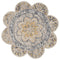 6' Beige Round Wool Floral Hand Tufted Area Rug