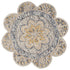 6' Beige Round Wool Floral Hand Tufted Area Rug