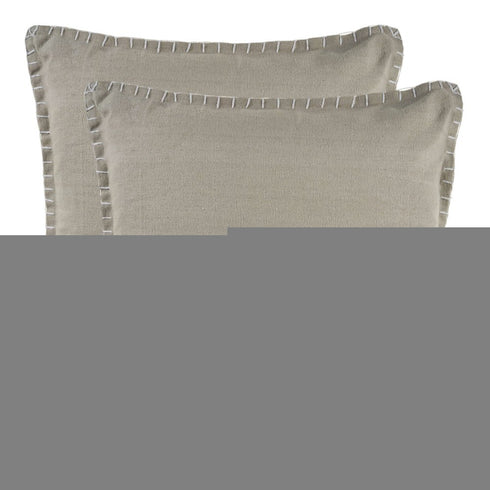 Set of Two Light Gray Cotton Throw Pillow