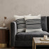 Set of Two Black and White Striped Cotton Throw Pillows