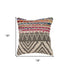 Set of Two Gray Chevron Cotton Throw Pillow