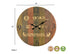 24" Brown Solid Wood Silent Analog Round Wall Clock