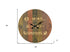 24" Brown Solid Wood Silent Analog Round Wall Clock