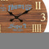 24" Brown Solid Wood Silent Analog Round Wall Clock