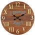 24" Brown Solid Wood Silent Analog Round Wall Clock