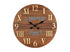 24" Brown Solid Wood Silent Analog Round Wall Clock