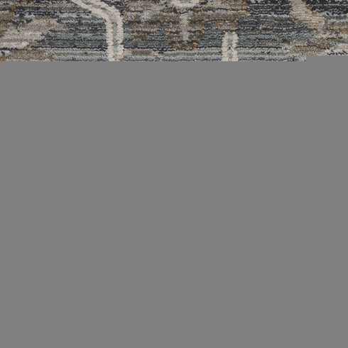 9' X 11' Gray And Beige Floral Area Rug